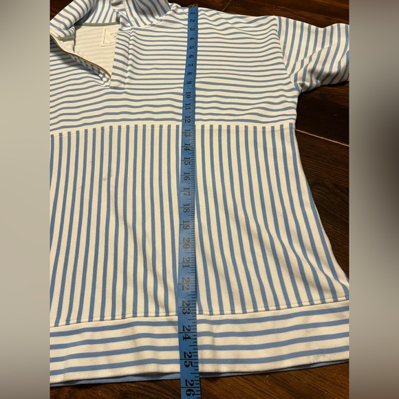 Alice Walk THE ZIP-UP SWEATSHIRT Womens M White Blue STRIPED Peru Luxury *Stain - Picture 10 of 12